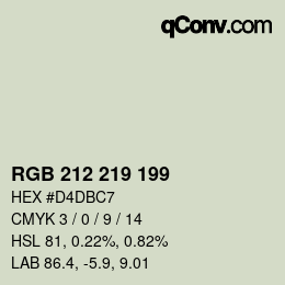 Color code: RGB 212 219 199 | qconv.com