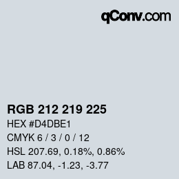 Color code: RGB 212 219 225 | qconv.com