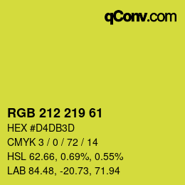 Color code: RGB 212 219 61 | qconv.com