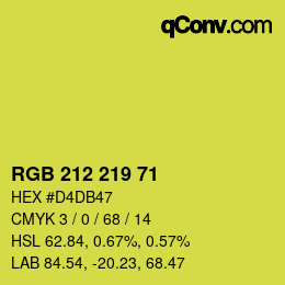 Color code: RGB 212 219 71 | qconv.com