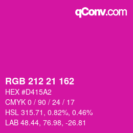 Color code: RGB 212 21 162 | qconv.com