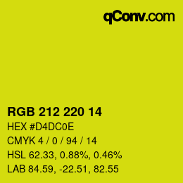 Color code: RGB 212 220 14 | qconv.com