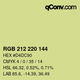 颜色代码: RGB 212 220 144 | qconv.com