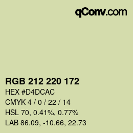 カラーコード: RGB 212 220 172 | qconv.com