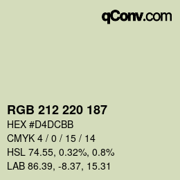 Código de color: RGB 212 220 187 | qconv.com