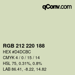Farbcode: RGB 212 220 188 | qconv.com