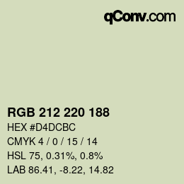 Color code: RGB 212 220 188 | qconv.com