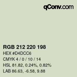 Color code: RGB 212 220 198 | qconv.com