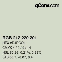 Color code: RGB 212 220 201 | qconv.com