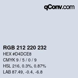 Color code: RGB 212 220 232 | qconv.com