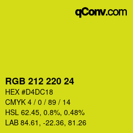 Color code: RGB 212 220 24 | qconv.com