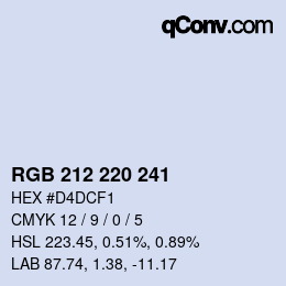 カラーコード: RGB 212 220 241 | qconv.com