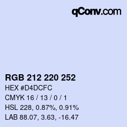 Color code: RGB 212 220 252 | qconv.com