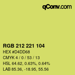 Color code: RGB 212 221 104 | qconv.com