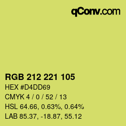 Color code: RGB 212 221 105 | qconv.com