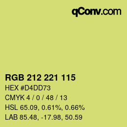 Color code: RGB 212 221 115 | qconv.com