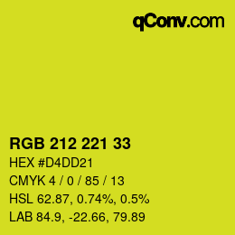 Color code: RGB 212 221 33 | qconv.com