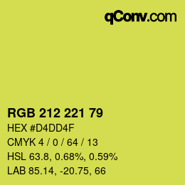 Color code: RGB 212 221 79 | qconv.com