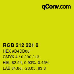 カラーコード: RGB 212 221 8 | qconv.com