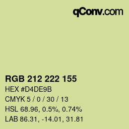 Código de color: RGB 212 222 155 | qconv.com