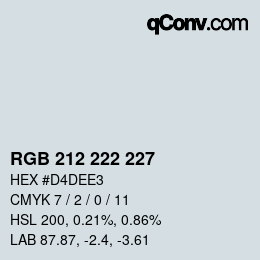 Code couleur: RGB 212 222 227 | qconv.com