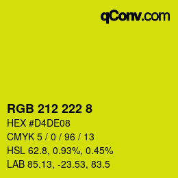 Color code: RGB 212 222 8 | qconv.com