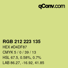 Color code: RGB 212 223 135 | qconv.com
