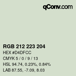 Color code: RGB 212 223 204 | qconv.com