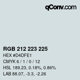 Color code: RGB 212 223 225 | qconv.com