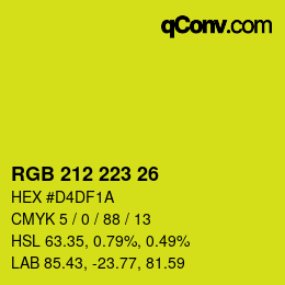 Color code: RGB 212 223 26 | qconv.com