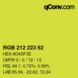 Color code: RGB 212 223 62 | qconv.com