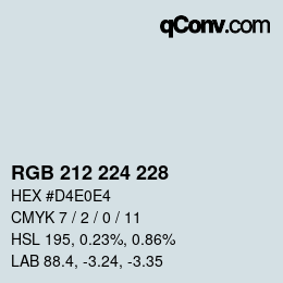 Código de color: RGB 212 224 228 | qconv.com