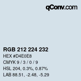 カラーコード: RGB 212 224 232 | qconv.com