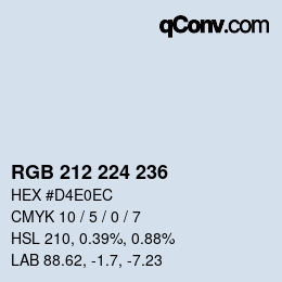 Color code: RGB 212 224 236 | qconv.com