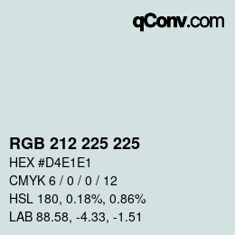 Color code: RGB 212 225 225 | qconv.com