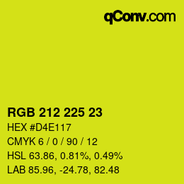 カラーコード: RGB 212 225 23 | qconv.com