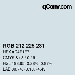 Color code: RGB 212 225 231 | qconv.com