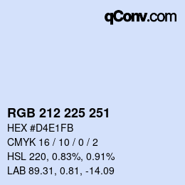 Código de color: RGB 212 225 251 | qconv.com