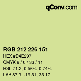 Color code: RGB 212 226 151 | qconv.com