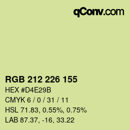 Color code: RGB 212 226 155 | qconv.com