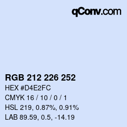 Farbcode: RGB 212 226 252 | qconv.com