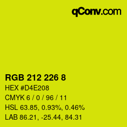 カラーコード: RGB 212 226 8 | qconv.com