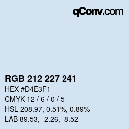 Color code: RGB 212 227 241 | qconv.com