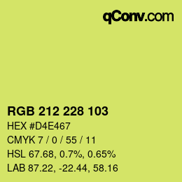 Color code: RGB 212 228 103 | qconv.com