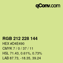 Color code: RGB 212 228 144 | qconv.com