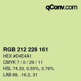 Color code: RGB 212 228 161 | qconv.com