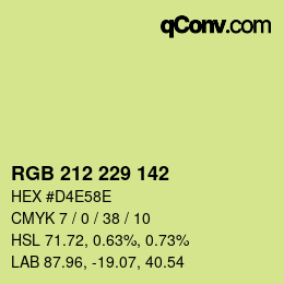 Color code: RGB 212 229 142 | qconv.com