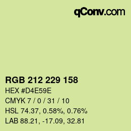 Color code: RGB 212 229 158 | qconv.com