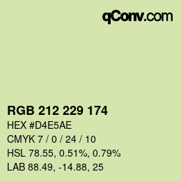 Color code: RGB 212 229 174 | qconv.com