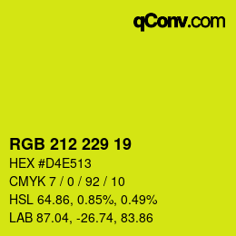 Color code: RGB 212 229 19 | qconv.com